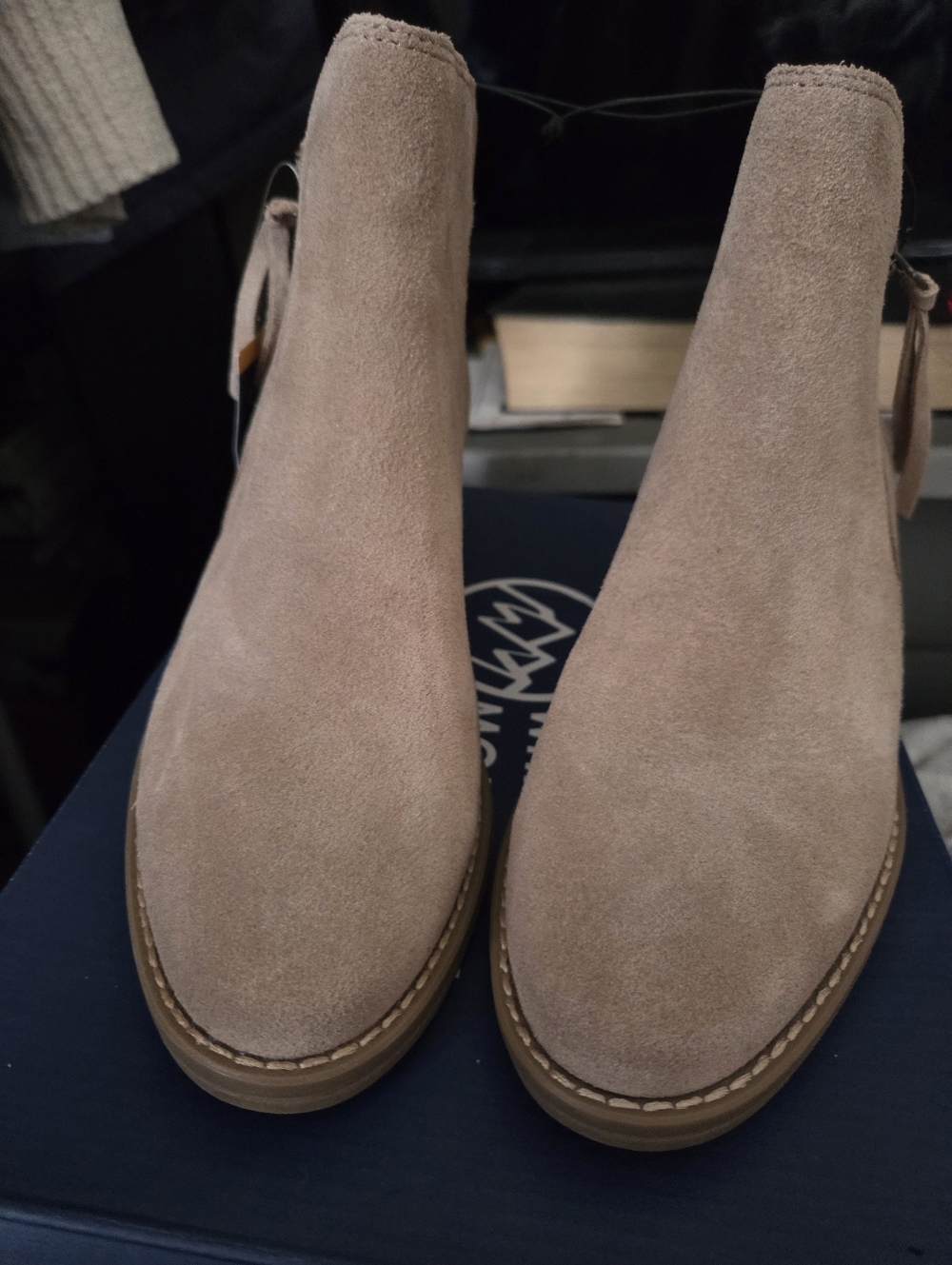 White Mountain Taupe Suede Side-Zip Ankle Booties - Picture 2 of 2